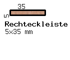 Teak-Rechteckleiste 5x35 mm
