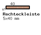 Eiche-Rechteckleiste 5x40 mm