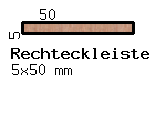 Teak-Rechteckleiste 5x50 mm