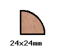 Ahorn-Viertelstab 24x24mm