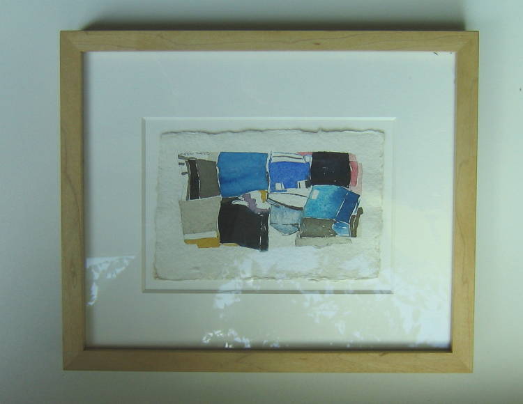 Ahorn-Bilderrahmen mit einem Aquarell von Thomas Koch