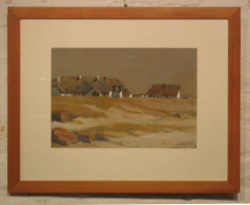 Einrahmung eines Landschaftsbilds in einem Buche-Bilderrahmen