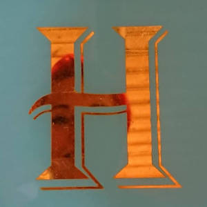 Hinterglasvergoldung Motiv Initiale H